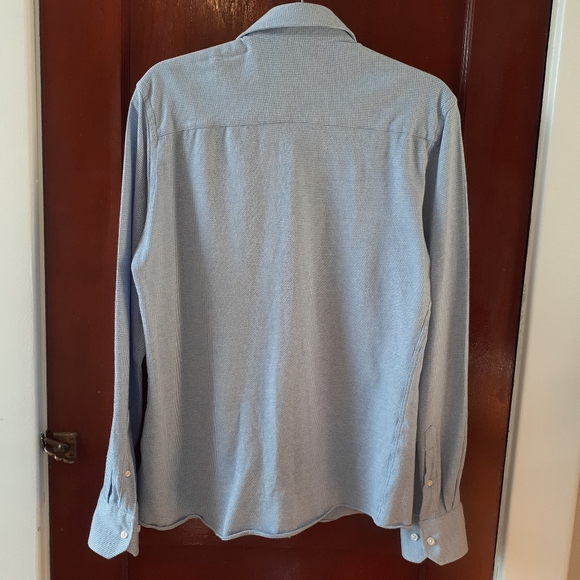 BRUUN & STENGADE Men's Slim Fit Cotton Blue & White Dress Shirt - Size 15 3/4 - Picture 3 of 5